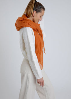 Feather Cashmere Scarf Amalfi Orange / One Size