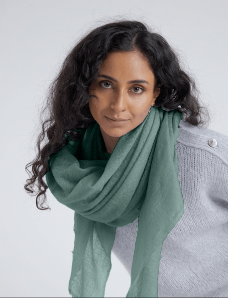 Feather Cashmere Scarf Rainforest / One Size Feather Cashmere Scarf