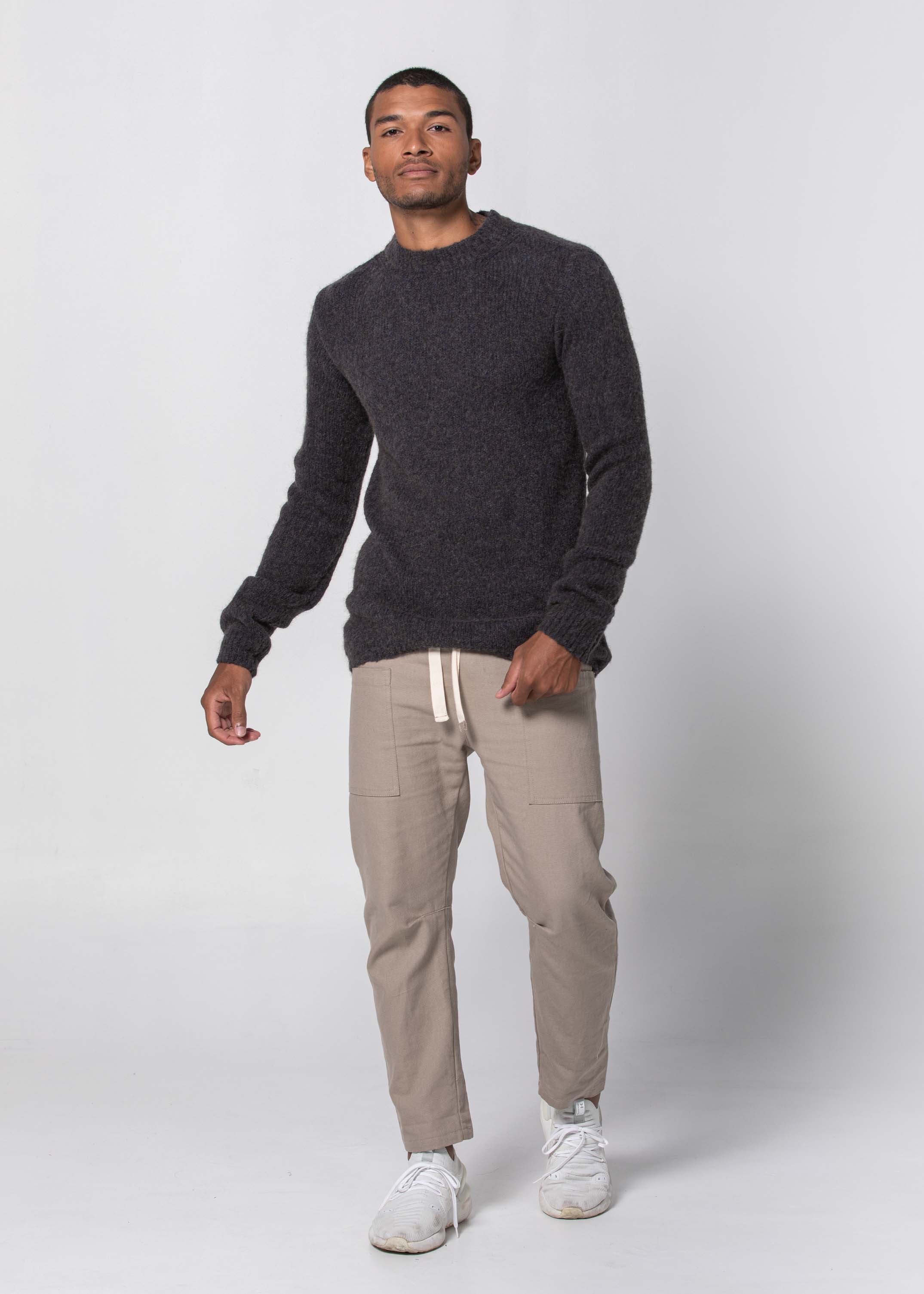 Mens Crew Neck Sweater Midnight Storm / S Mens Crew Neck Sweater | Sustainable Yoga & Off-Duty Wear
