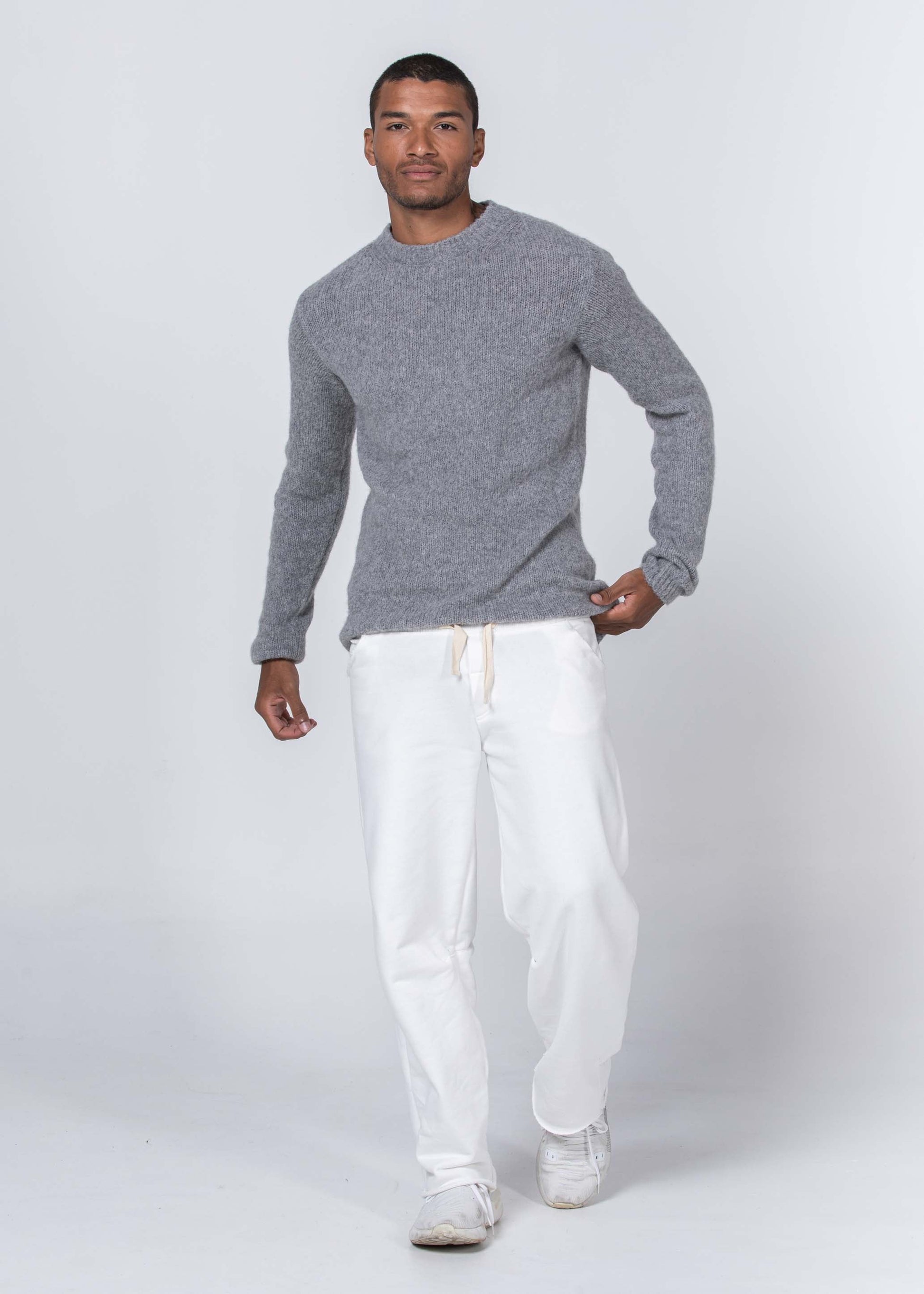 Mens Crew Neck Sweater Raincloud / S Mens Crew Neck Sweater | Sustainable Yoga & Off-Duty Wear