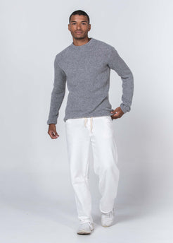 Mens Crew Neck Sweater Raincloud / S Mens Crew Neck Sweater | Sustainable Yoga & Off-Duty Wear