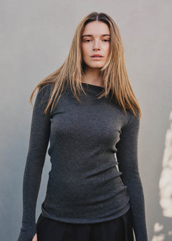 Skinny Rib Long Sleeve charcoal / XS Skinny Rib Long Sleeve