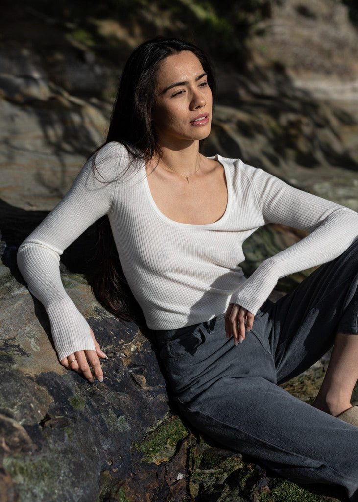 Merino Scoop Rib Hem