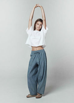 Ebru Pant Chambray / XS Ebru Pant | Sustainable Yoga & Off-Duty Wear
