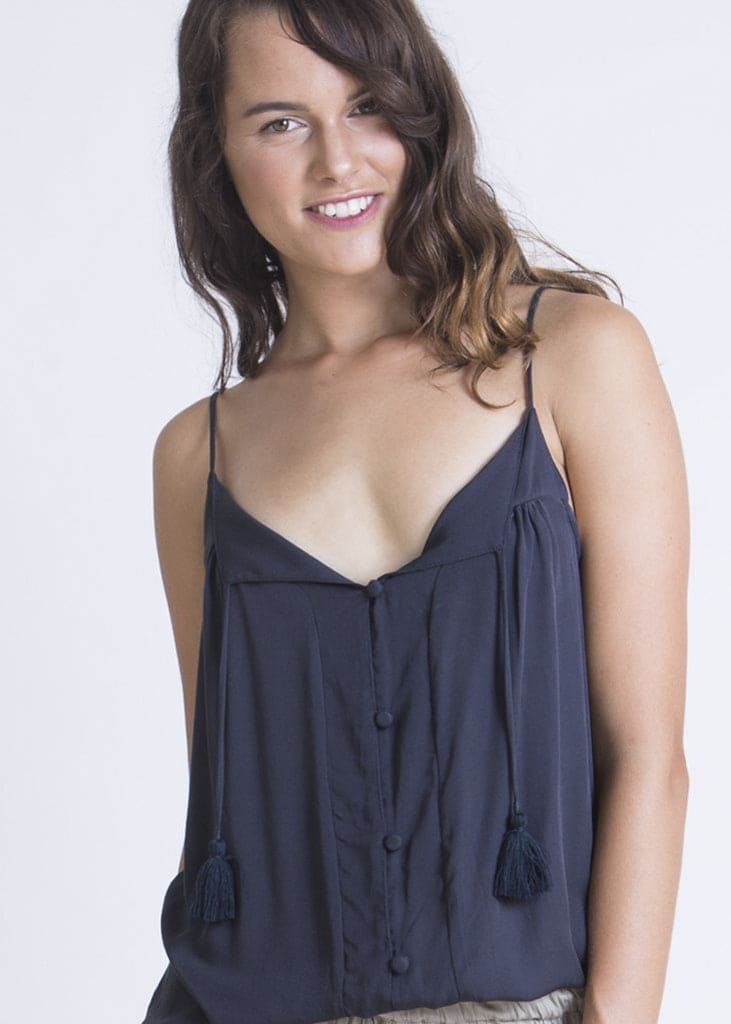 Tassel Tank Graphite Blue / S