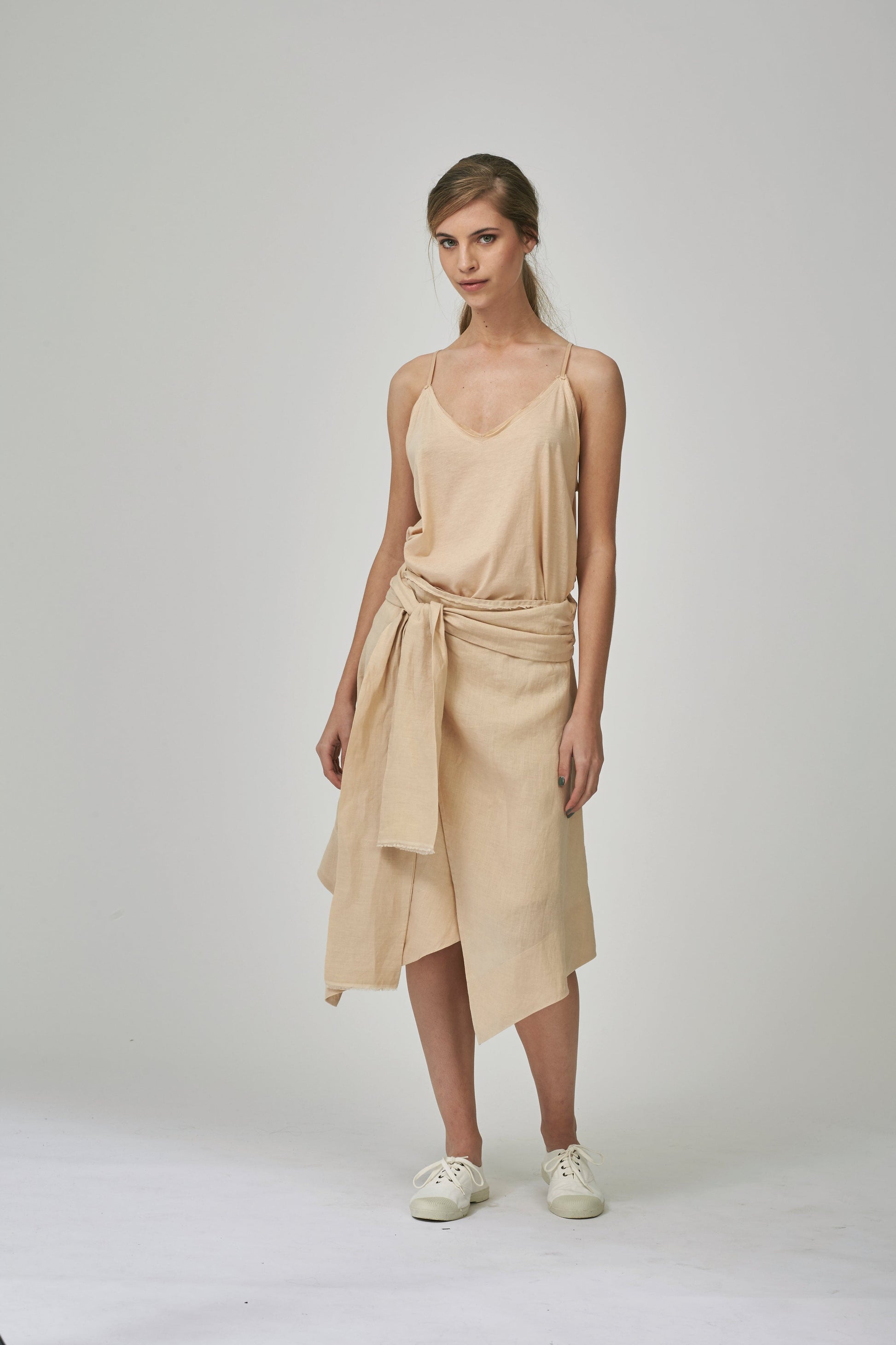 Sandshell Linen Wrap Skirt