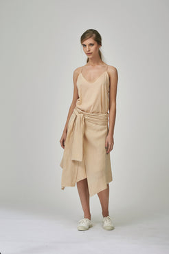 Sandshell Linen Wrap Skirt