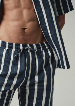 Ibi Linen Short / Wide Batik Stripe Ibi Linen Short / Wide Batik Stripe