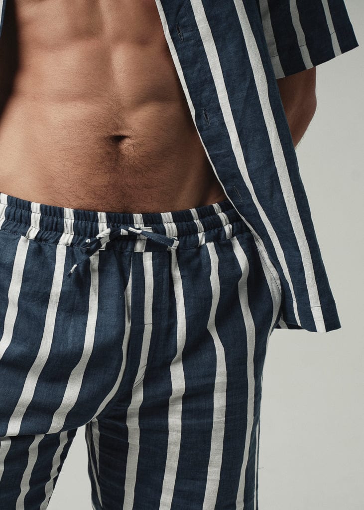 Ibi Linen Short / Wide Batik Stripe Ibi Linen Short / Wide Batik Stripe