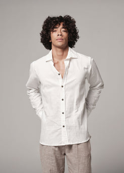 Linen Gramo Shirt cream / S Linen Grammo Shirt | Mens Linen Shirt | WE-AR