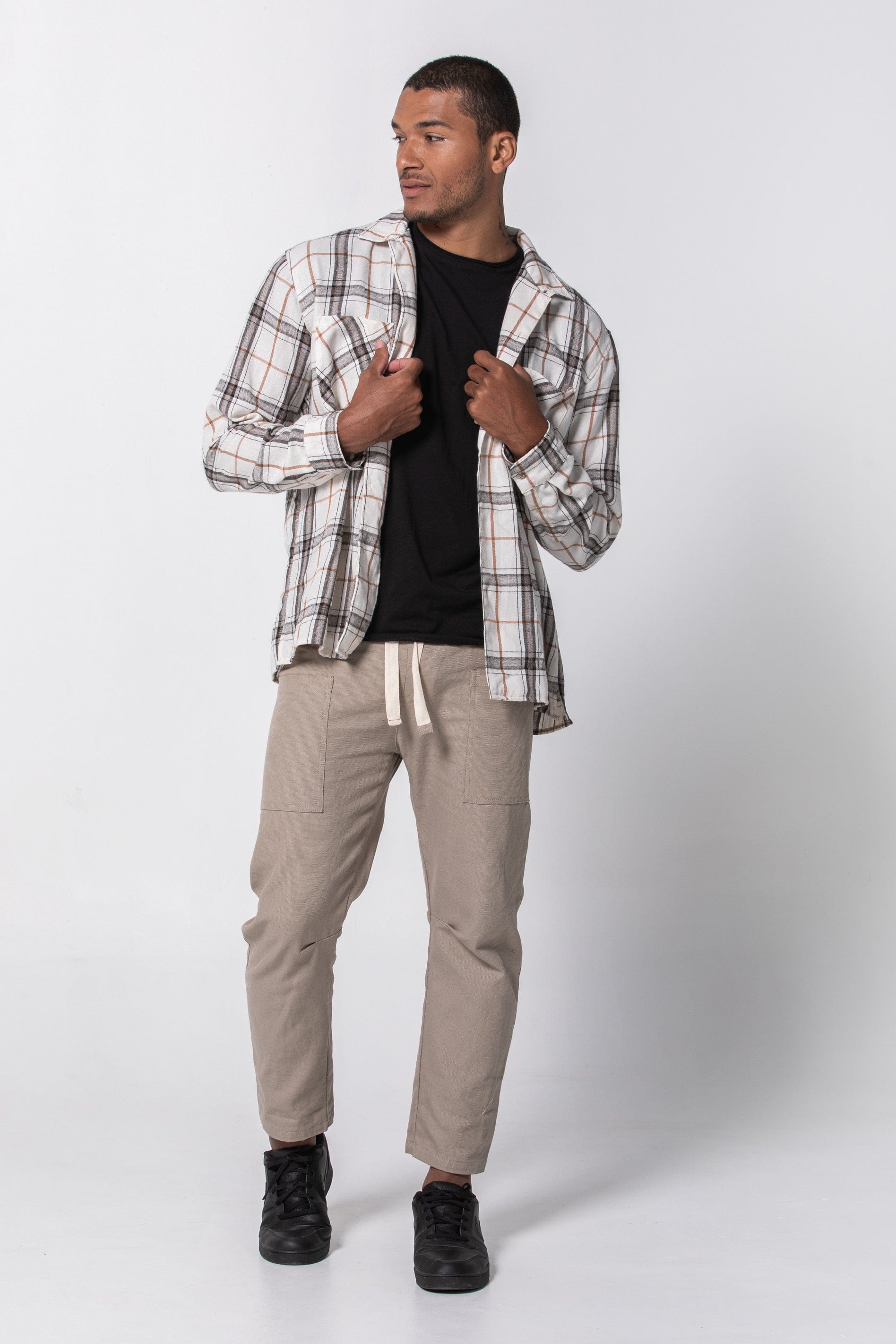 Brisa Shacket Ivory Black / S/M Brisa Shacket | Sustainable Yoga & Off-Duty Wear