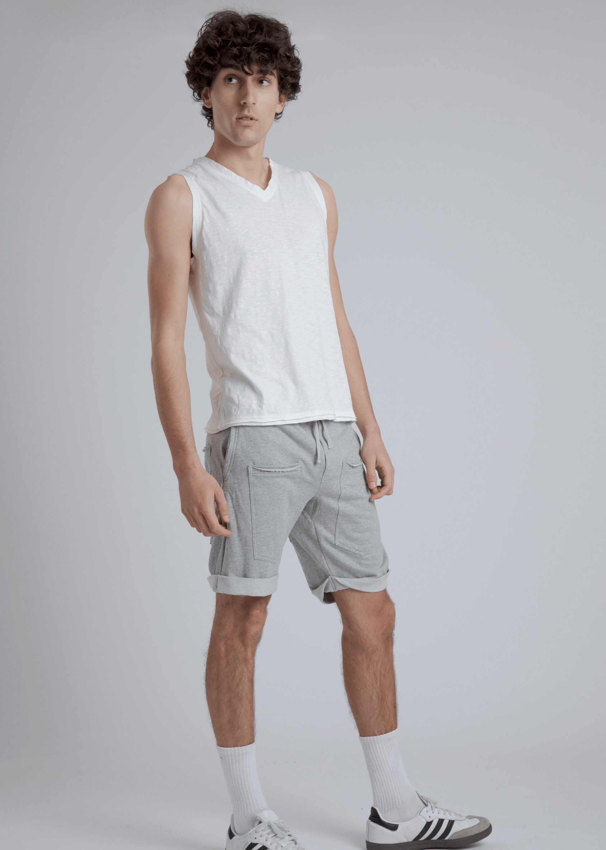 V Tank parchment / S V Tank | Mens Yoga Tank Top | WE-AR