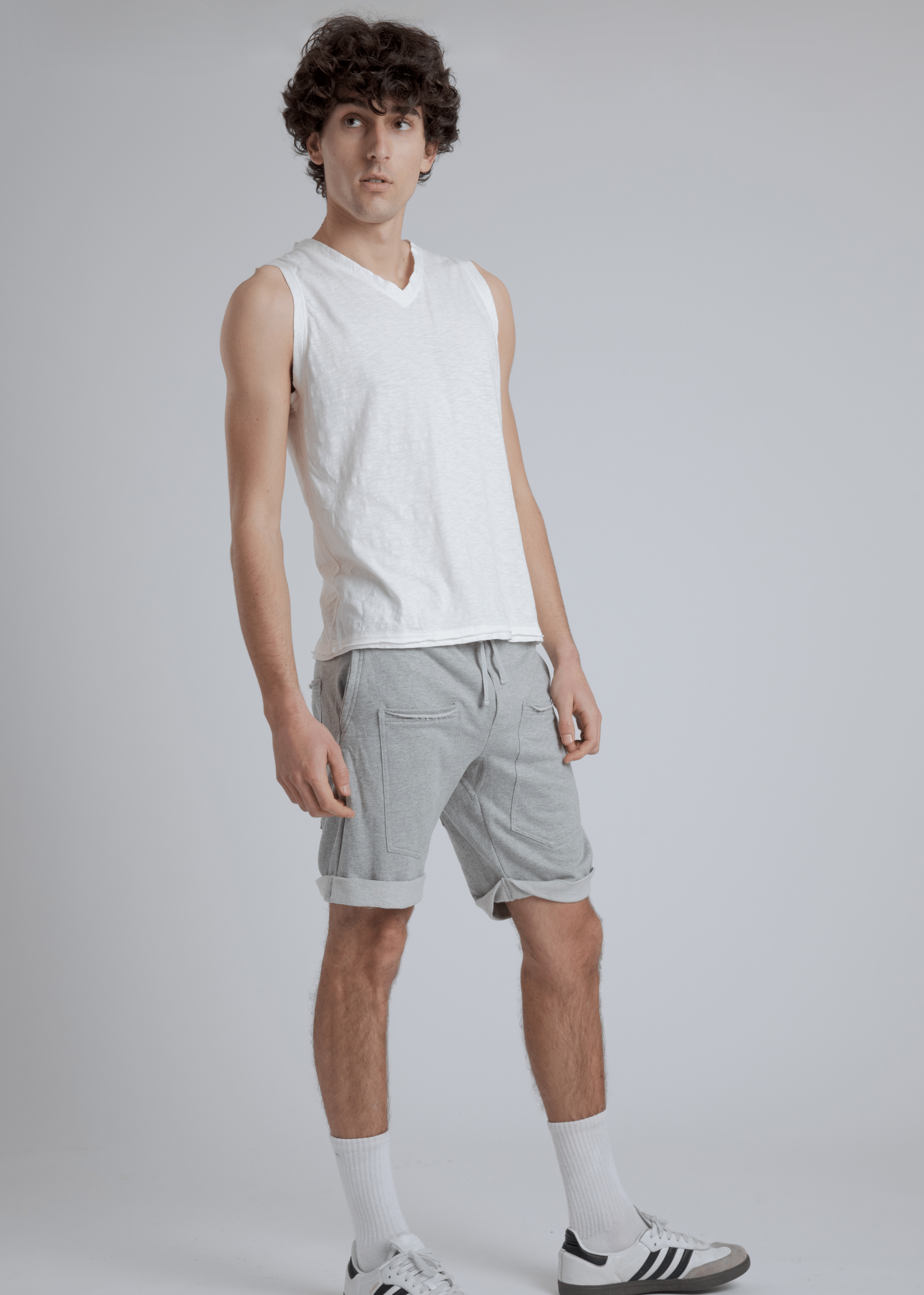 V Tank parchment / S V Tank | Mens Yoga Tank Top | WE-AR