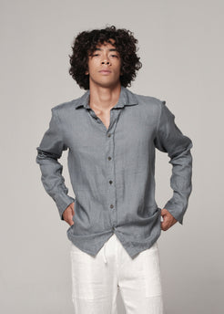 Linen Gramo Shirt spirulina / S Linen Grammo Shirt | Mens Linen Shirt | WE-AR