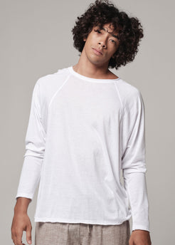 Vacuole Tee white / SM Vacuole Tee | Mens Organic Cotton Long Sleeve T-Shirt | WE-AR