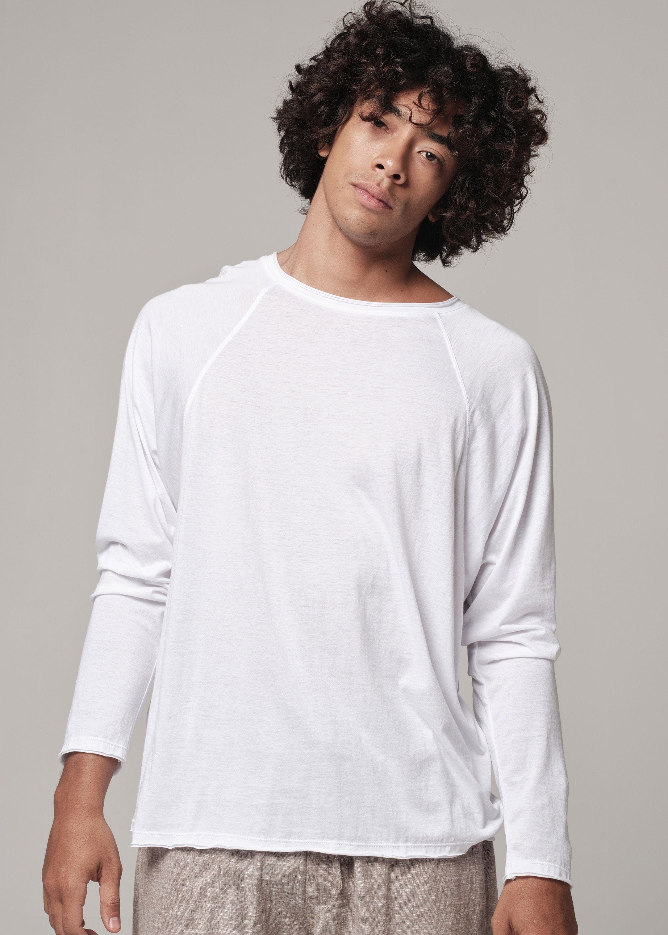 Vacuole Tee white / SM Vacuole Tee | Mens Organic Cotton Long Sleeve T-Shirt | WE-AR