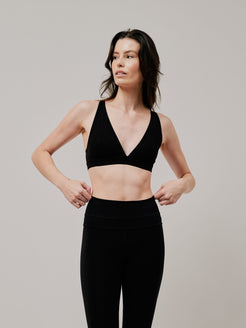 Cross Back Lyte Organic Bra black / XS Cross Back Lyte Organic Bra | Womens Yoga Bra | WE-AR