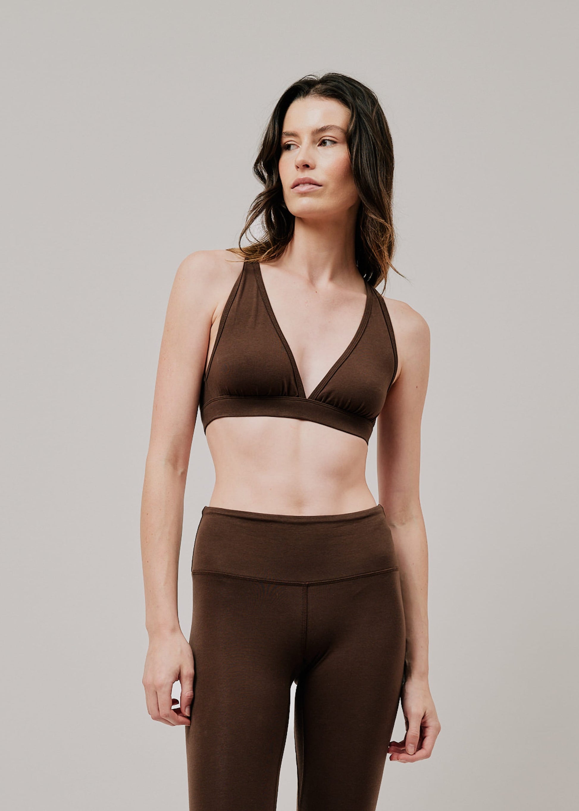 Cross Back Lyte Organic Bra cacau / XS Cross Back Lyte Organic Bra | Womens Yoga Bra | WE-AR