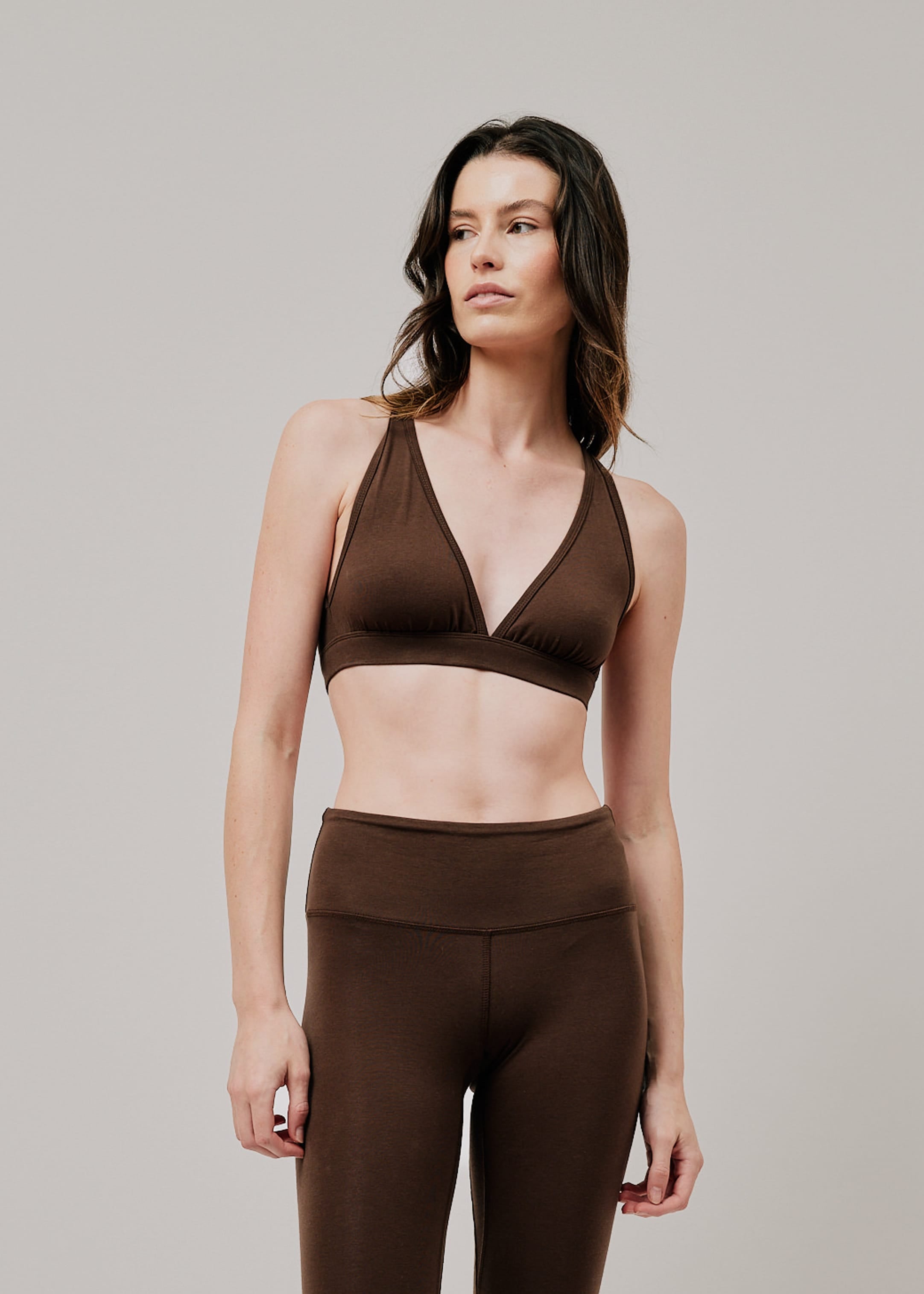 Cross Back Lyte Organic Bra cacau / XS Cross Back Lyte Organic Bra | Womens Yoga Bra | WE-AR