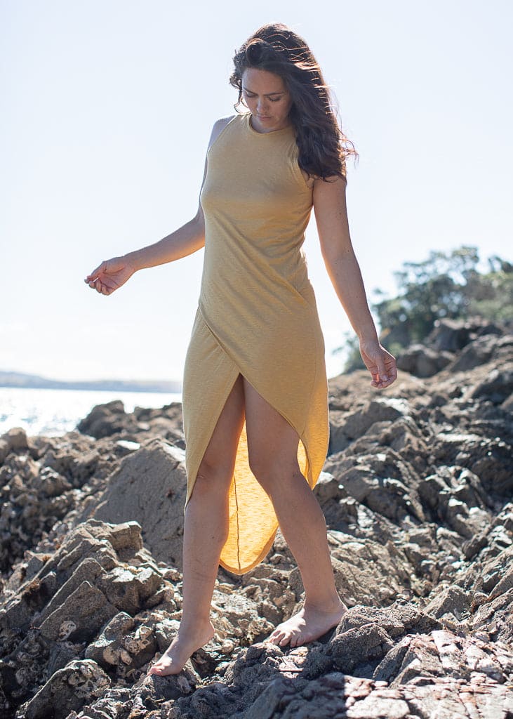 Dalfwin【Areca palm】Waist hole dress sandra-darren-fawzi-printed-
