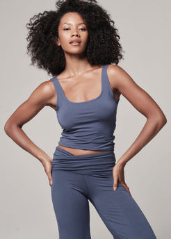 Origami Top indigo / XS WE-AR Origami Top | Sustainable Yoga & Off-Duty Wear