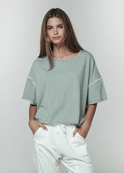 Deia Tee Slub Matcha Mylkshake / S/M Deia Tee Slub | Sustainable Yoga & Off-Duty Wear