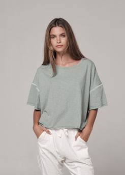 Deia Tee Slub Matcha Mylkshake / S/M Deia Tee Slub | Sustainable Yoga & Off-Duty Wear