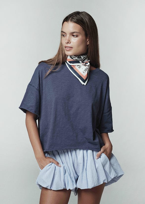 Deia Tee Slub Navy / S/M Deia Tee Slub | Sustainable Yoga & Off-Duty Wear