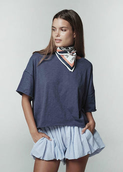 Deia Tee Slub Navy / S/M Deia Tee Slub | Sustainable Yoga & Off-Duty Wear