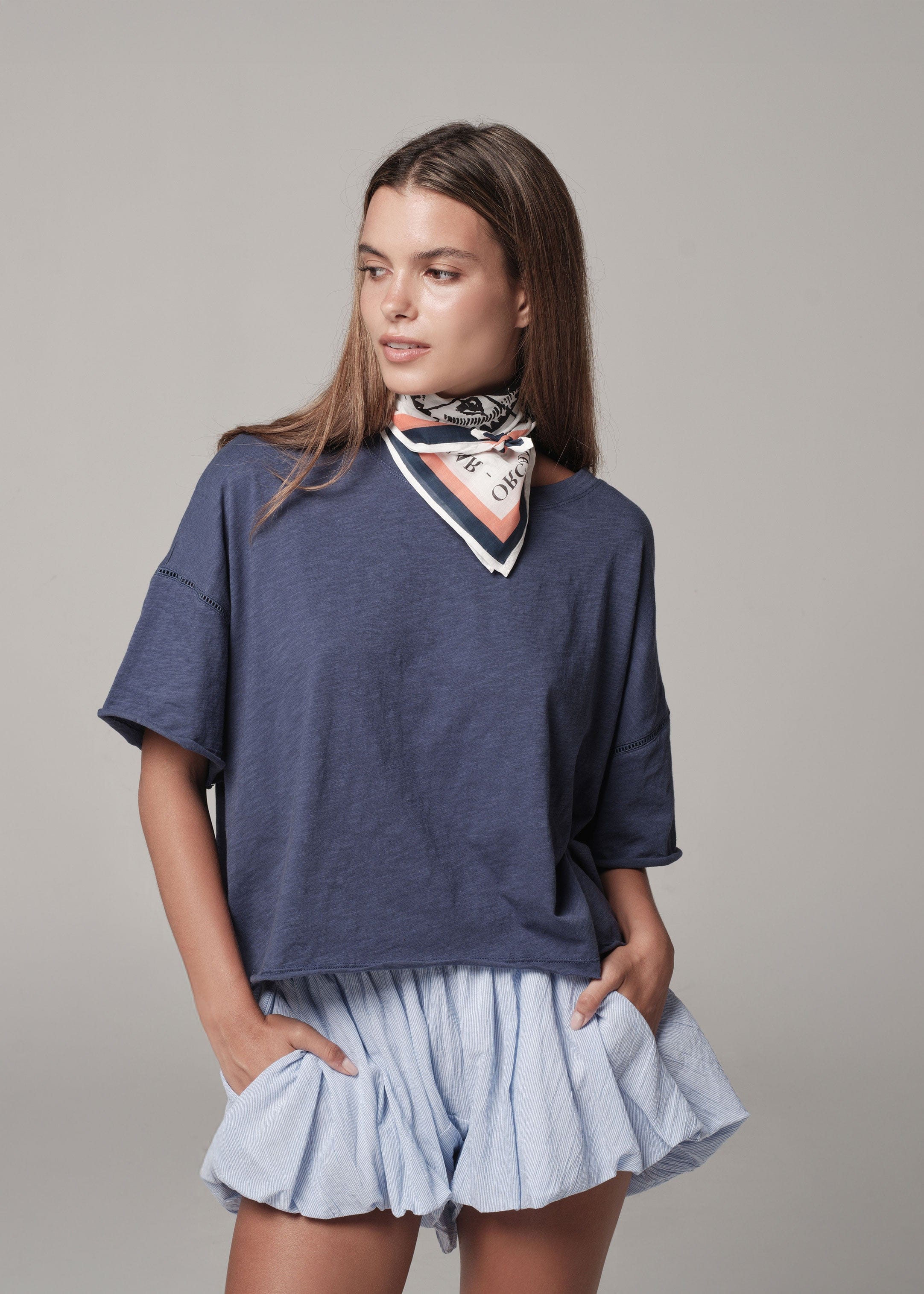 Deia Tee Slub Navy / S/M Deia Tee Slub | Sustainable Yoga & Off-Duty Wear