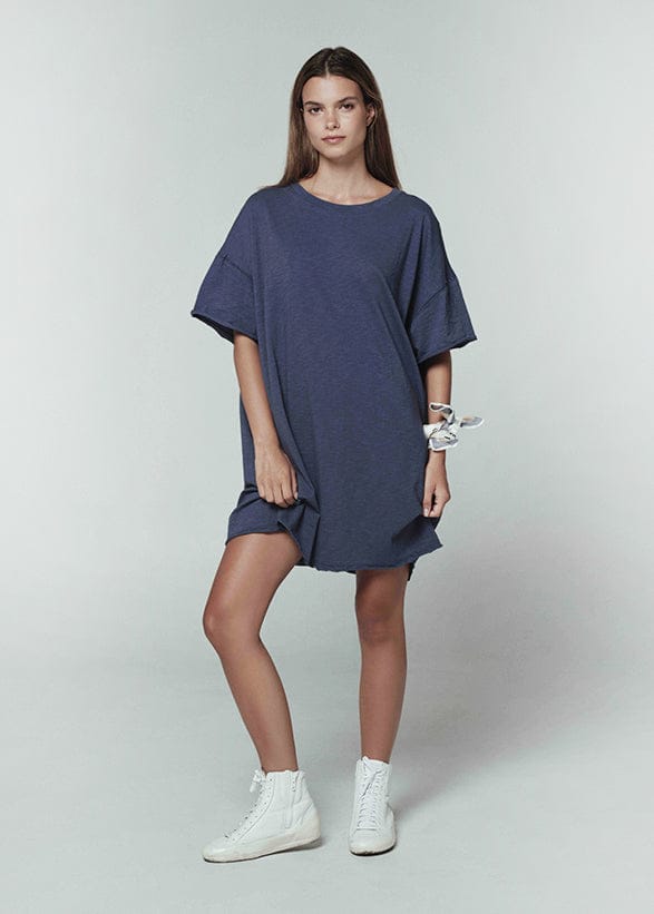 Deia Tee Slub dress Navy / S/M Deia Tee Slub dress | Sustainable Yoga & Off-Duty Wear