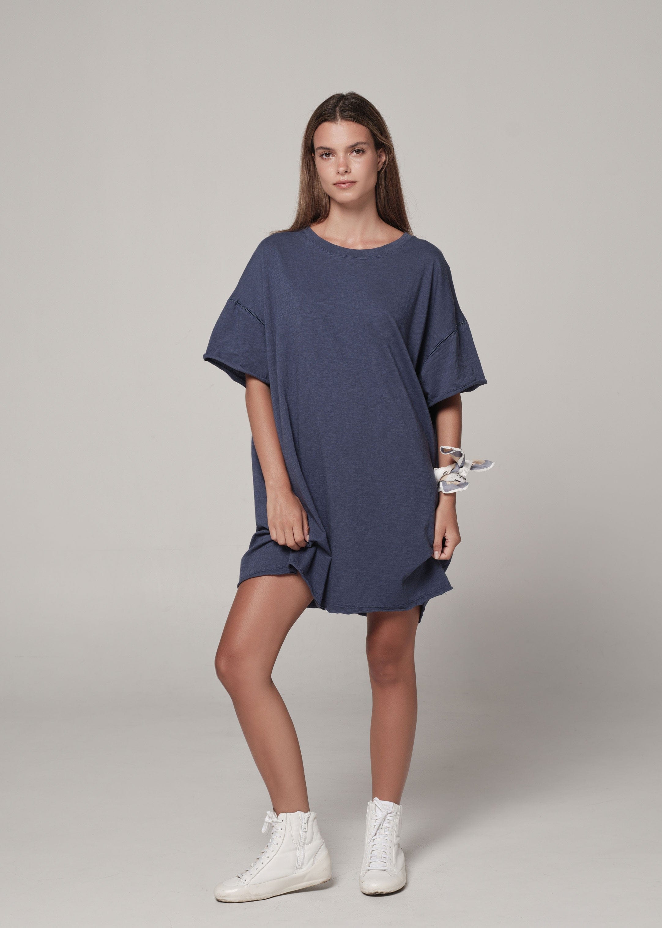 Deia Tee Slub dress Navy / S/M Deia Tee Slub dress | Sustainable Yoga & Off-Duty Wear