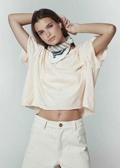 Deia Tee Slub Peach Nougat / S/M Deia Tee Slub | Sustainable Yoga & Off-Duty Wear