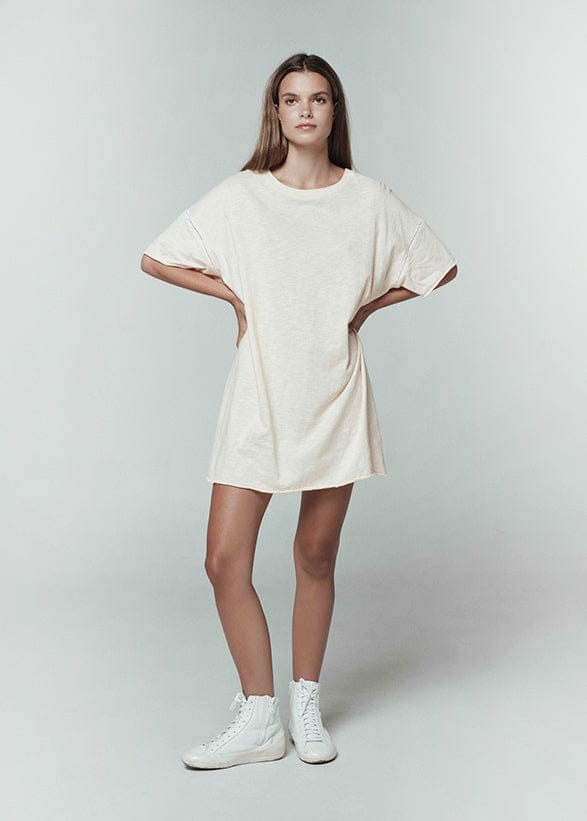 Deia Tee Slub dress Peach Nougat / S/M Deia Tee Slub dress | Sustainable Yoga & Off-Duty Wear