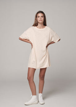 Deia Tee Slub dress Peach Nougat / S/M Deia Tee Slub dress | Sustainable Yoga & Off-Duty Wear