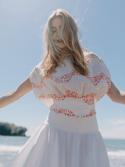 Cloudline Top Sand Ripple Print Orange / S/M Cloudline Top