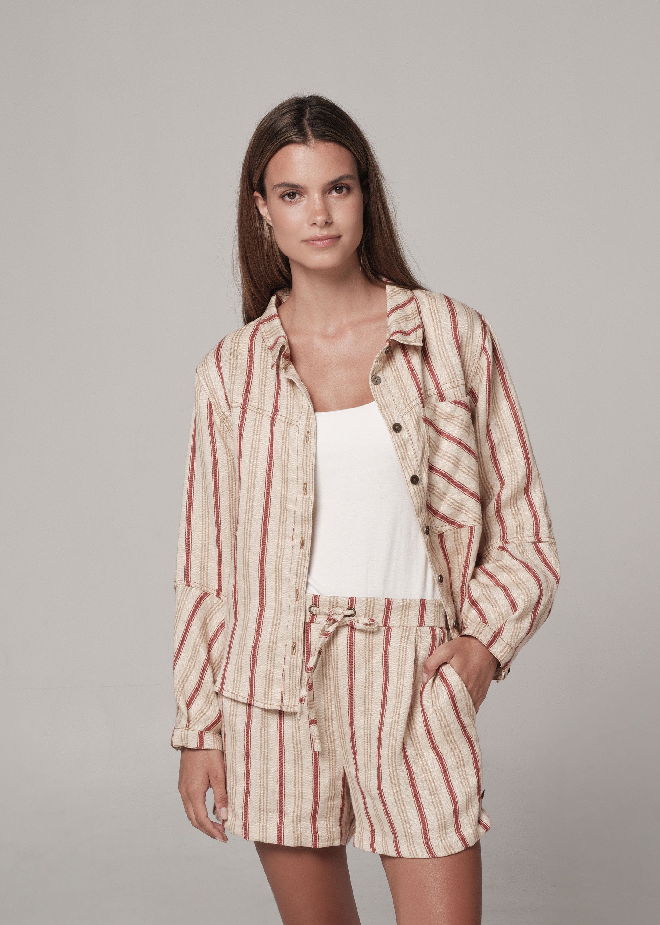 Brisa Jacket Shrewsbury stripe / S/M Brisa Shirt | Sustainable Yoga & Off-Duty Wear