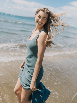 Pointelle Tank Dress spirulina / S Pointelle Tank Dress