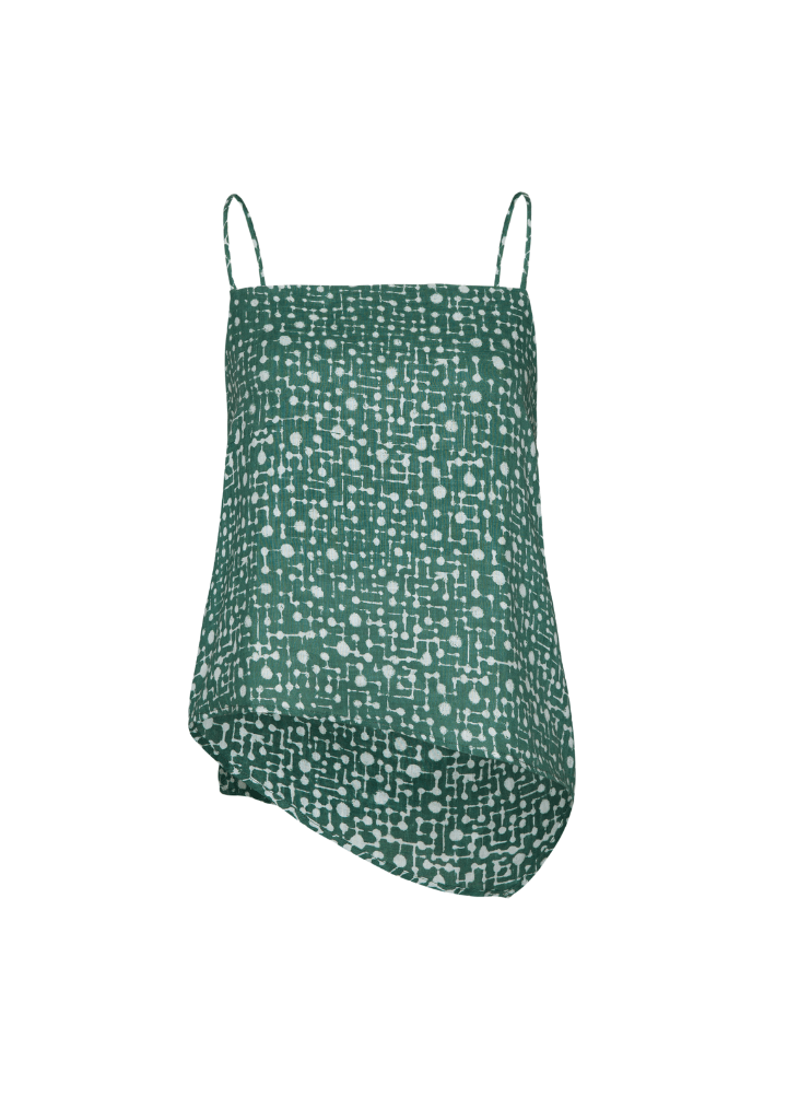 Luca Linen Top green cosmic dot / SM